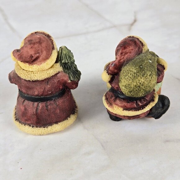 Resin Christmas Themed Miniature Tea Set Santa Claus Chimney 10 Piece - Picture 4 of 11